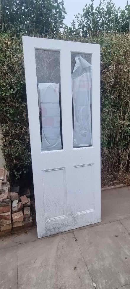 Photo of free Vintage original quarter panel door with windows pine (Great Northern Road DE1) #1