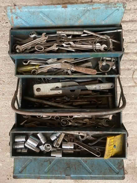 Photo of free Old size spanners and sockets in tool box (The Hythe CM9) #1