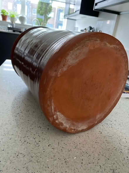 Photo of free Tall glazed terracotta pot (West Didsbury Manchester M20) #2