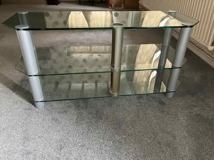 Photo of free 3-shelf glass table for stereo/computer equipment (Hartington SK17) #2