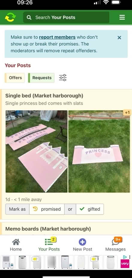 Photo of free Pink single bed (Market harborough) #3