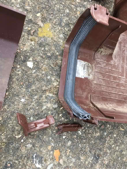 Photo of free Wickes Squareline brown gutter and accessories joblot (Brogborough MK43) #4