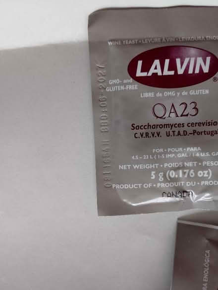 Photo of free Wine yeast sachets (Odd Down) #1