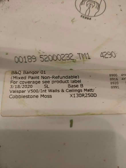 Photo of free Cobblestone Moss green paint (2.5 L (Llanberis LL55) #2
