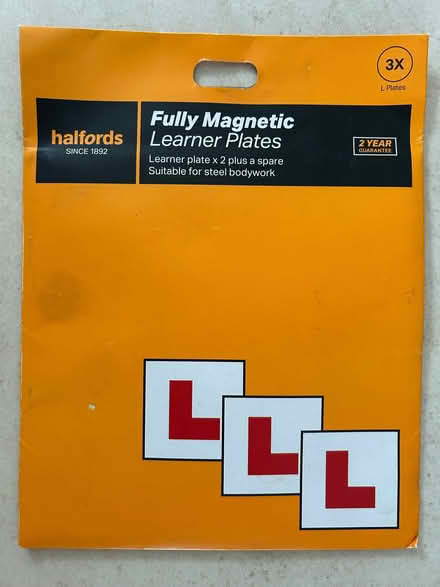 Photo of free Halfords magnetic L plates (Askew Road W12) #1
