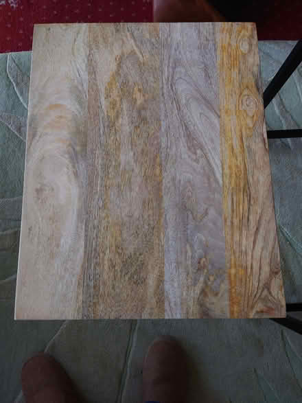 Photo of free Pair of metal & mango wood side tables (Clerwood EH12) #3