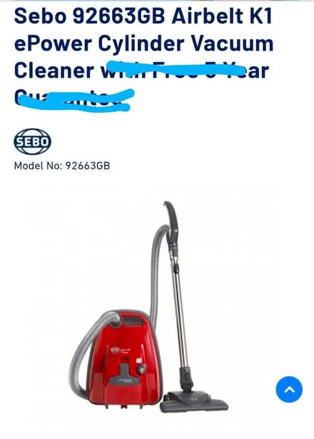 Photo of free Hoover SEBO Airbelt K1 (Glasgow G44) #2
