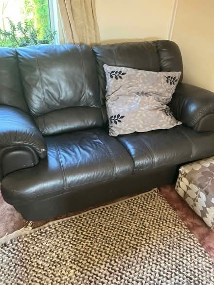 Photo of free Brown Leather sofa. (Brentry BS10) #1