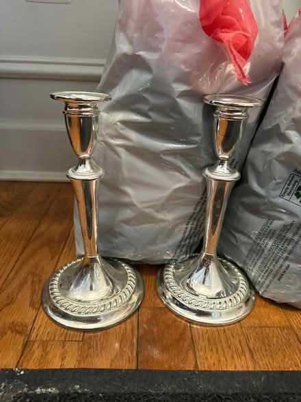 Photo of free Silver candle holders (Maple Lawn) #1
