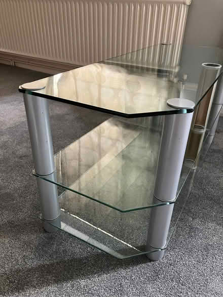 Photo of free 3-shelf glass table for stereo/computer equipment (Hartington SK17) #1