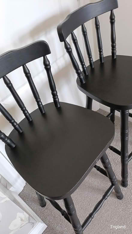 Photo of free Two wooden bar stools (B64, Cradley Heath) #1