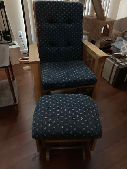 Photo of free Blue Glider and ottoman and 2 lamps (Town and Country) #1