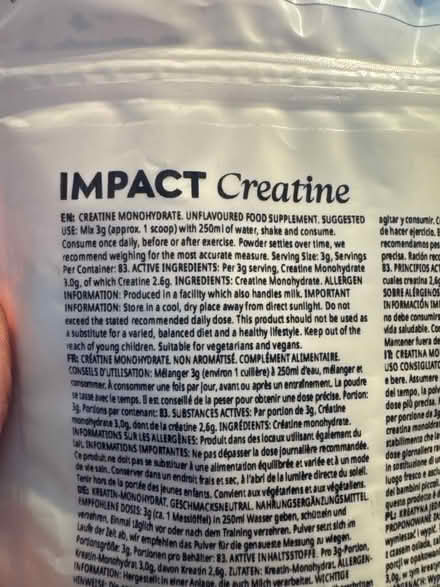 Photo of free My protein impact creatine (Cutteslowe OX2) #3