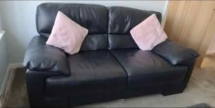 Photo of free Leather settee (Mickleover) #4