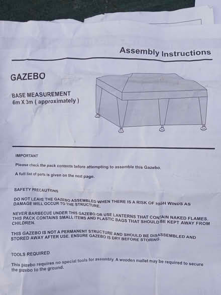 Photo of free 6m x 3m Gazebo (West Bridgford NG2) #1