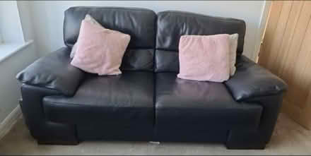 Photo of free Leather settee (Mickleover) #3