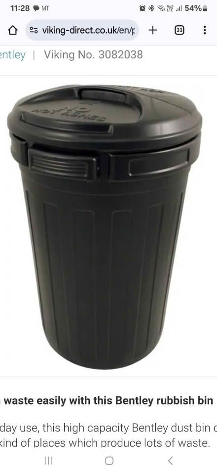 Photo of Plastic dustbin (Stafford ST17) #1