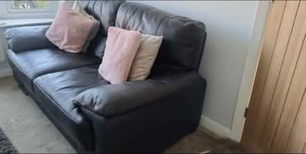 Photo of free Leather settee (Mickleover) #1