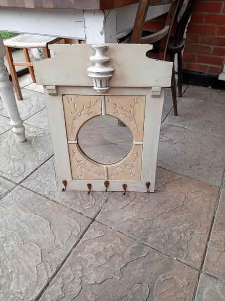 Photo of free Rustic mirror with hooks (Buriton GU31) #3
