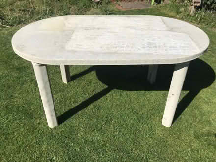 Photo of free Plastic garden table (Bromham MK43) #1