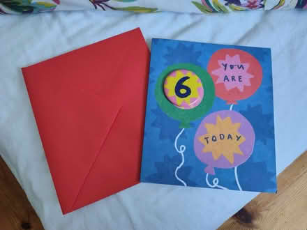 Photo of free Birthday card for age 6, with badge (unused) (Hester's Way GL51) #1