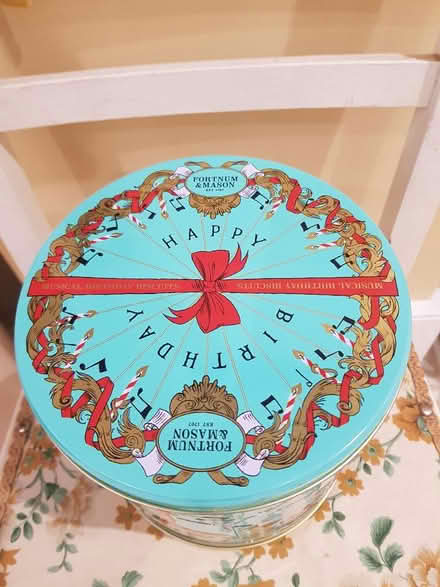 Photo of free Fortnum & Mason Musical Birthday Tin (Croscombe BA5) #2