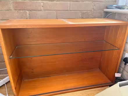 Photo of free 2 wooden shelf units (Hawkinge Kent CT18) #1