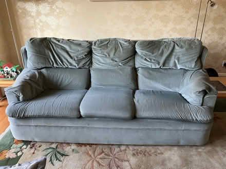 Photo of free 3 seater sofa and 2 armchairs - grey-blue colour (Torbrex FK8) #2