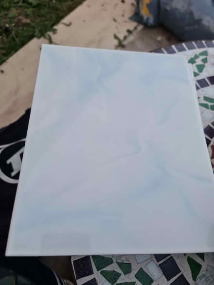 Photo of free Large White Hint of Blue Porcelain Tiles x 9 (Reddish SK5) #1