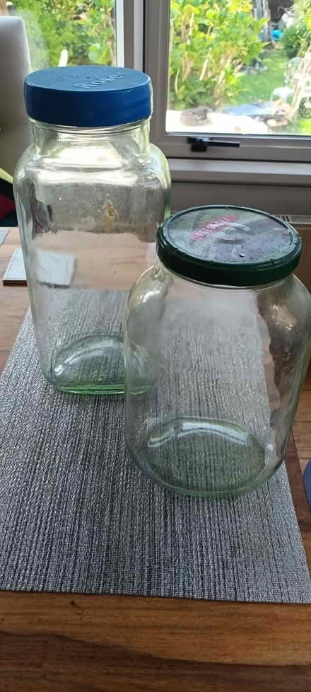 Photo of free 2 large glass jar (chingford E4) #1