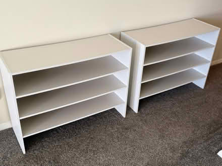 Photo of free White Stackable Shoe Racks (Pikesville, MD) #2
