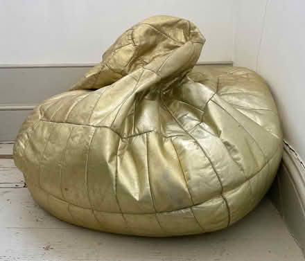 Photo of free Gold leather bean bag (N16) #1