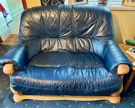 Photo of free Three and two seater leather sofas (Langley Park DH7) #2
