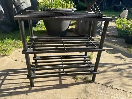 Photo of free Small wooden shoe rack caddy (Newton CO10) #1