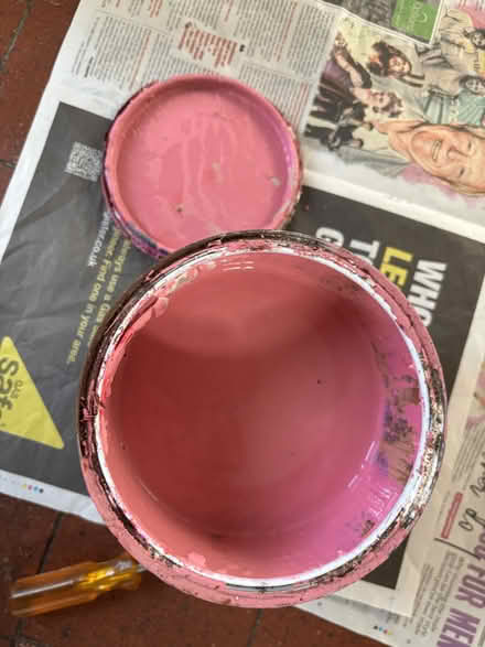 Photo of free Two, part used tins of emulsion paint (pink and blue) (Allerton L18) #2