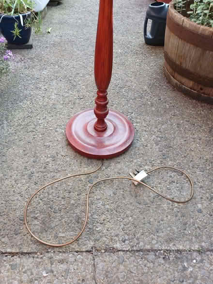 Photo of free Wooden turned standard lamp (Heskin Green PR7) #2