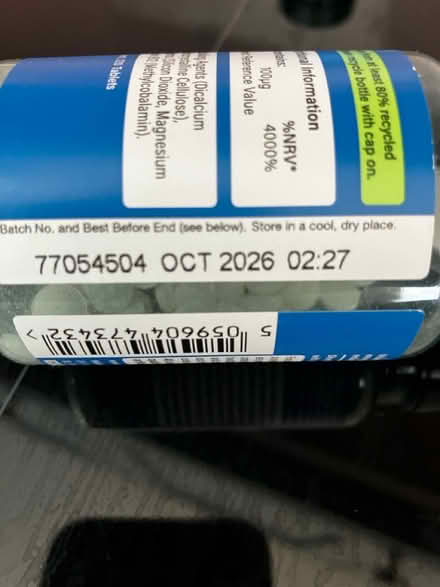 Photo of free Vitamin B12 tablets (Deal CT14) #2