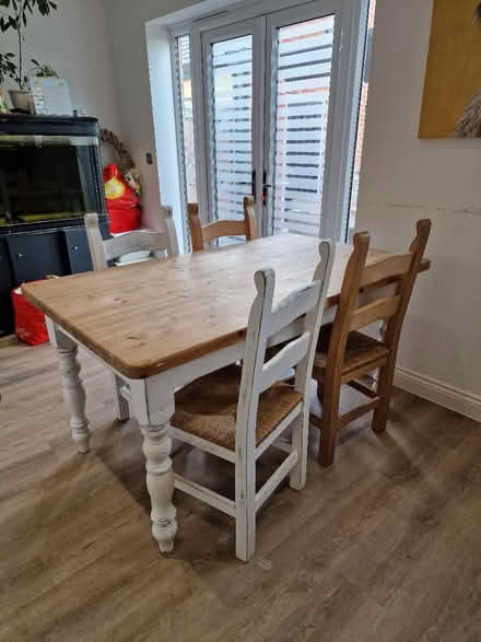 Photo of free Solid pine table with 4 chairs (WF2) #1