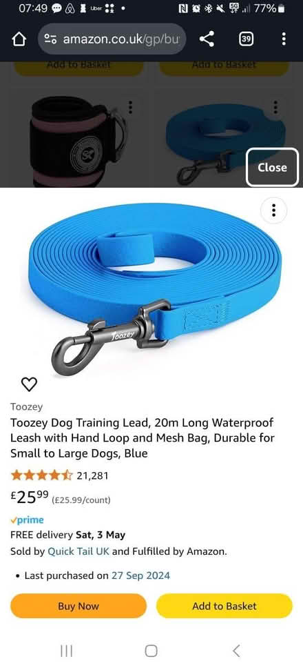 Photo of free Dog training lead 20 metres (Hampstead Garden Suburb, NW11) #2