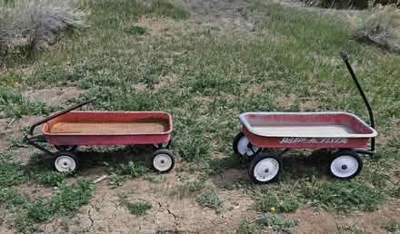 Photo of free Well-used red metal wagons (Eastern Centennial) #1