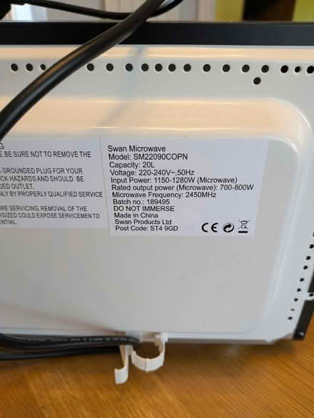 Photo of free Microwave oven (Muxton TF2) #2