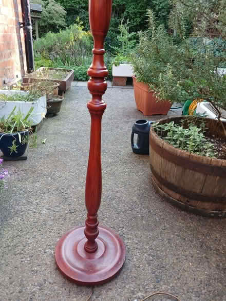 Photo of free Wooden turned standard lamp (Heskin Green PR7) #3