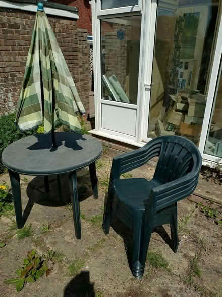 Photo of free Plastic garden table & chairs (Mead Vale area, BS22) #1