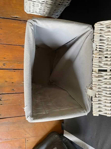 Photo of free Wicker washing laundry basket White (OL5 Mossley) #2