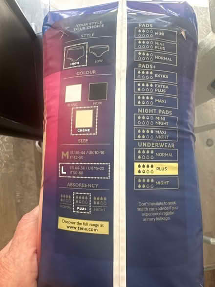 Photo of free Tena underwear absorbent pants (Epsom) #2