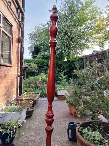 Photo of free Wooden turned standard lamp (Heskin Green PR7) #4
