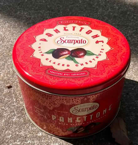 Photo of free Large Panettone tin (Siler) #1