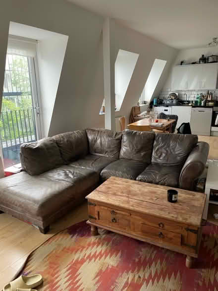 Photo of free Leather Sofa (E2 Cambridge Heath road) #1