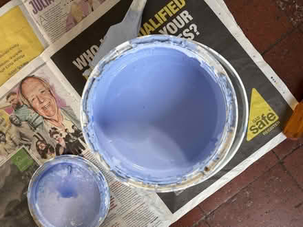 Photo of free Two, part used tins of emulsion paint (pink and blue) (Allerton L18) #4