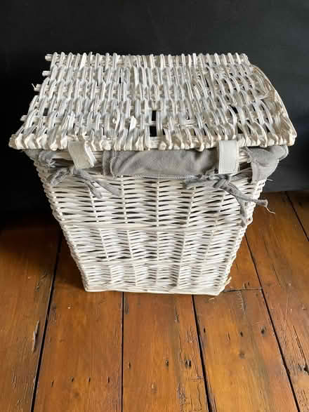 Photo of free Wicker washing laundry basket White (OL5 Mossley) #3